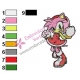 Amy Rose Sonic Embroidery Design 11